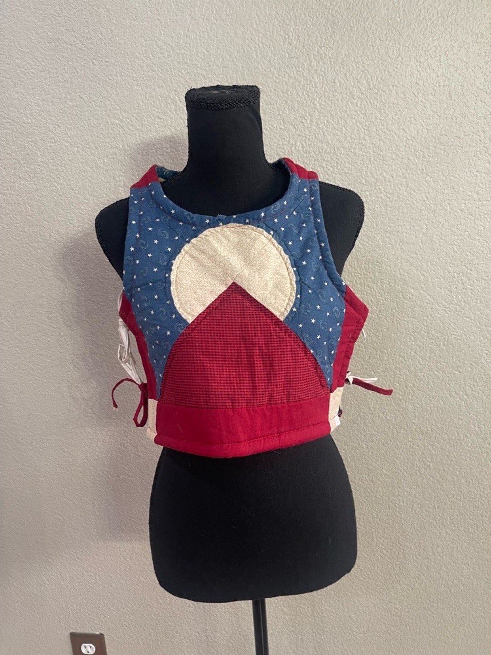 Handmade quilted Crop Top side tie